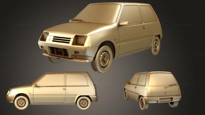 Автомобили и транспорт (ВАЗ Ока (1111) 1989 г., CARS_3863) 3D модель для ЧПУ станка